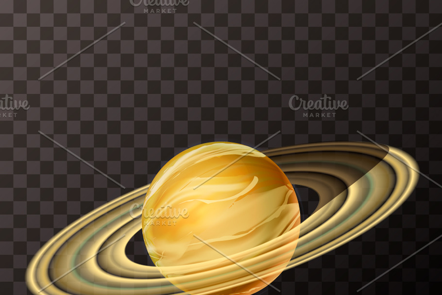 Bright realistic Saturn with texture