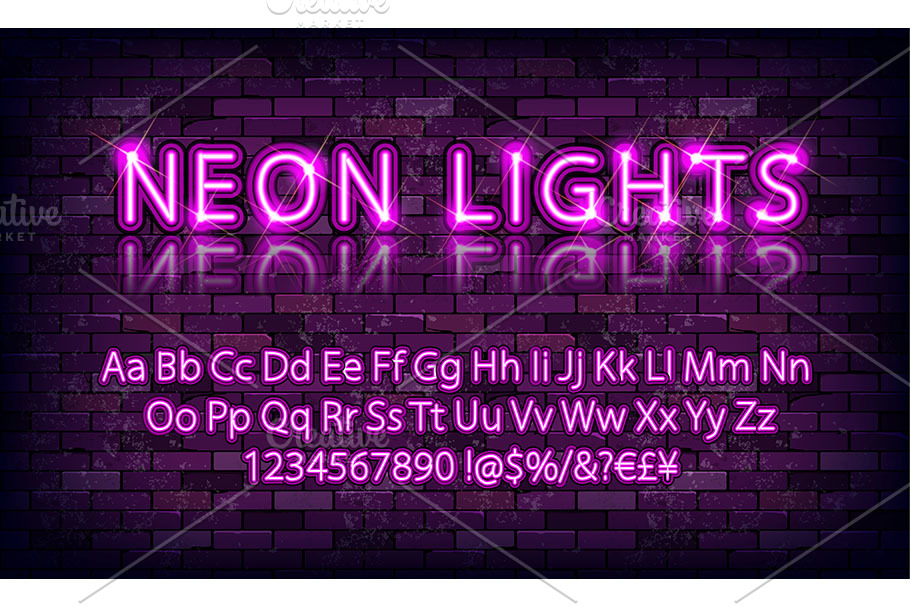 Neon set glowing alphabet in Graphics - product preview 8