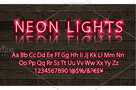 Neon set glowing alphabet in Graphics - product preview 1