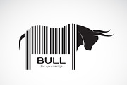 Bull on the body is a barcode.Animal