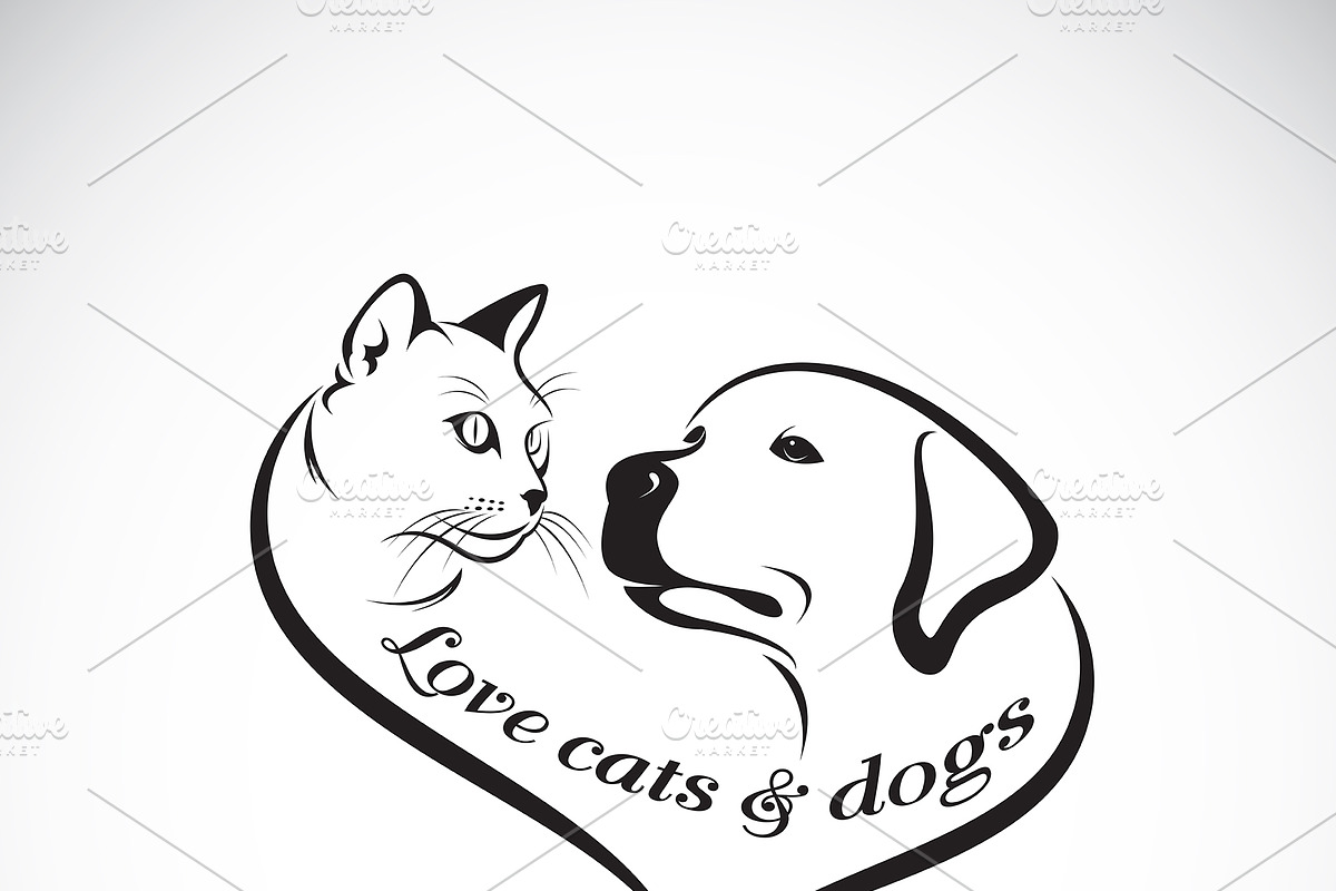 Vector of a dog head and cat head. in Icons - product preview 8