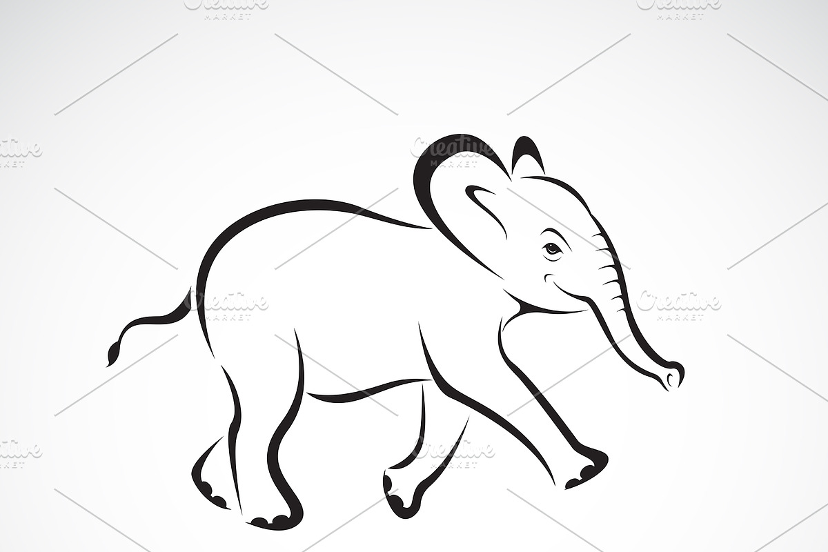Vector of little elephant design. in Icons - product preview 8