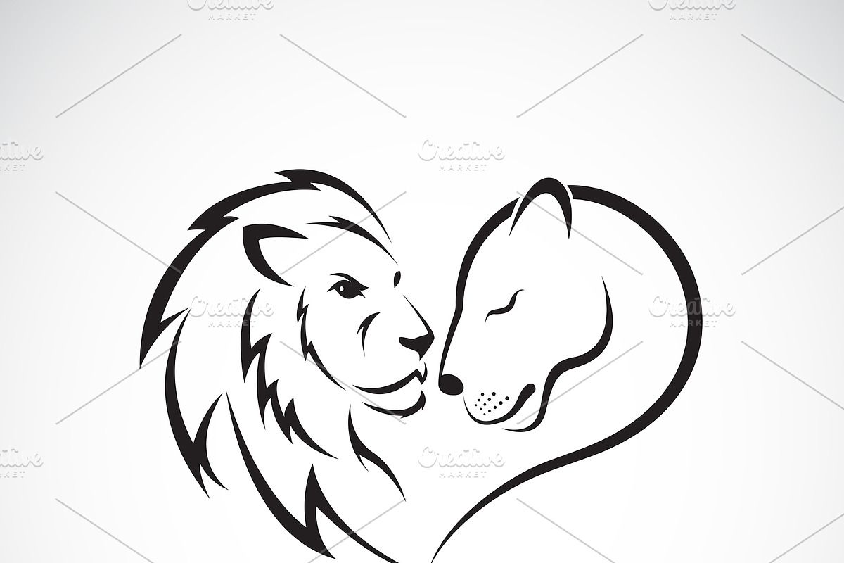Male lion and female lion design. in Icons - product preview 8