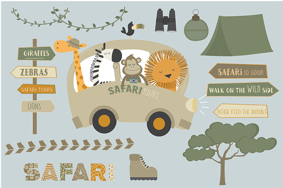 Safari Tours in Illustrations - product preview 1