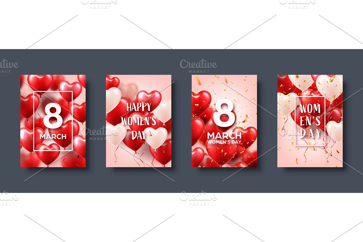 Women's day background with red in Objects - product preview 8