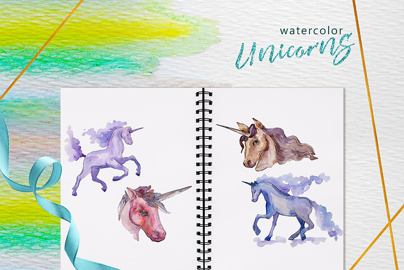 Unicorn Masterpiece Watercolor png in Illustrations - product preview 2