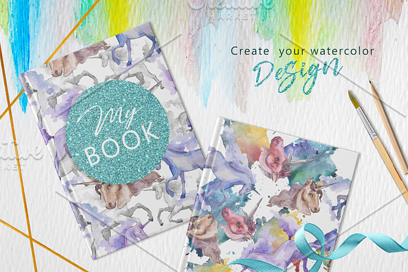 Unicorn Masterpiece Watercolor png in Illustrations - product preview 4