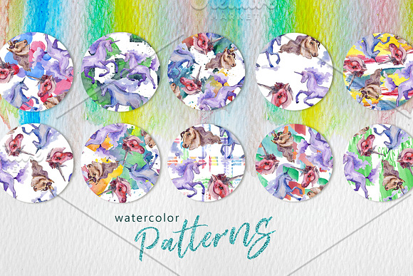 Unicorn Masterpiece Watercolor png in Illustrations - product preview 6