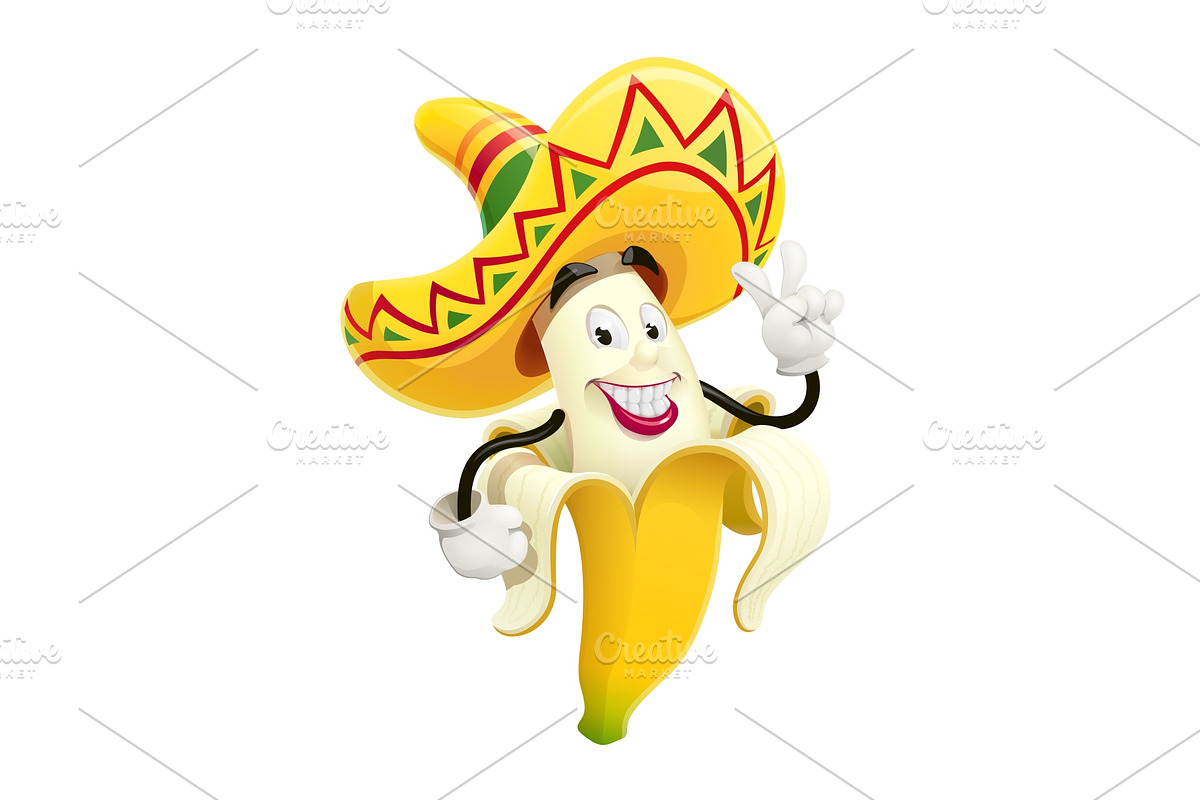 Ripe banana. Tropical fruit. Vector. in Illustrations - product preview 8
