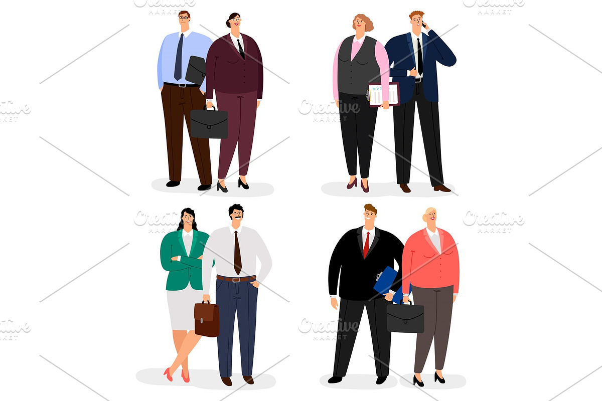 Vector business couple characters in Graphics - product preview 8