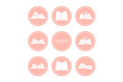 Vintage icons with open books