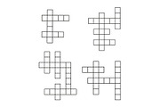 Crossword puzzle flat icons set