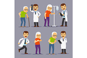 Doctors and elderly people, medicine