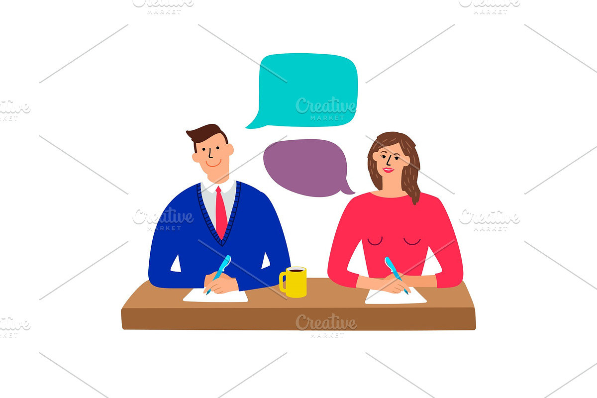 HR managers job interview vector in Graphics - product preview 8