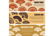 Hand oriental fans silhouettes