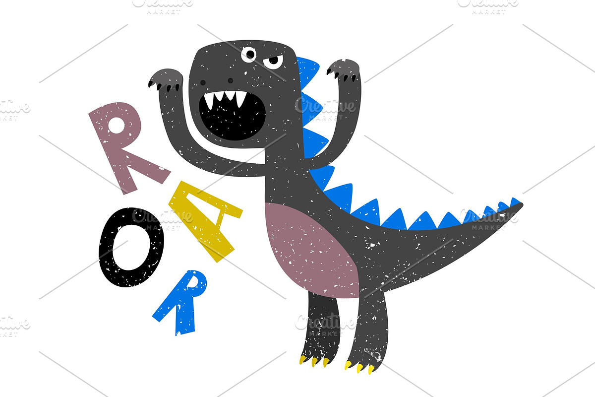 Childrens drawing of scary growling in Graphics - product preview 8