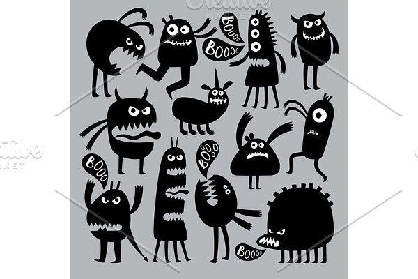 Abstract kids fear monster character