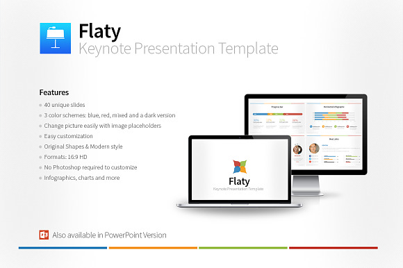 Flaty Keynote Presentation Template in Keynote Templates - product preview 2