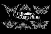Gloomy Butterflies - vector set -