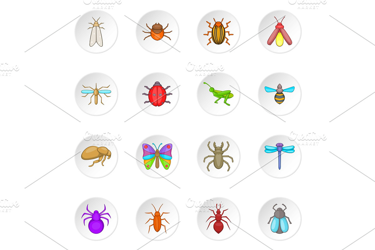 Insects icons set in Illustrations - product preview 8