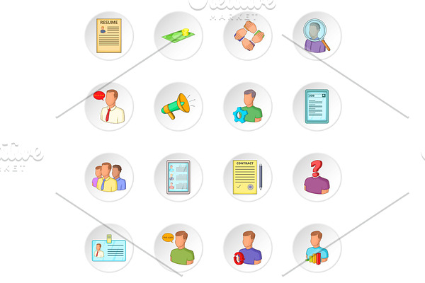 Human resources icons set