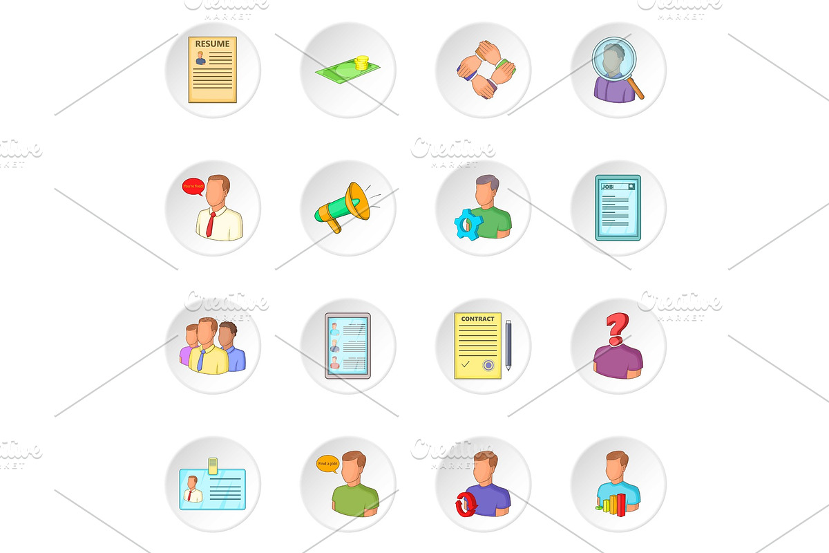 Human resources icons set in Illustrations - product preview 8