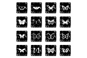 Butterfly icons set