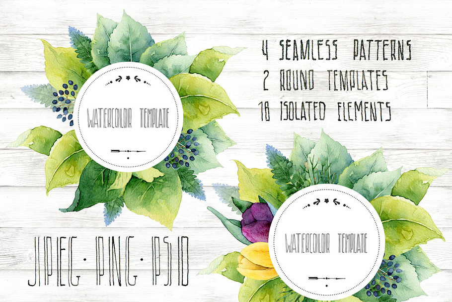 Watercolor floral collection in Illustrations - product preview 8