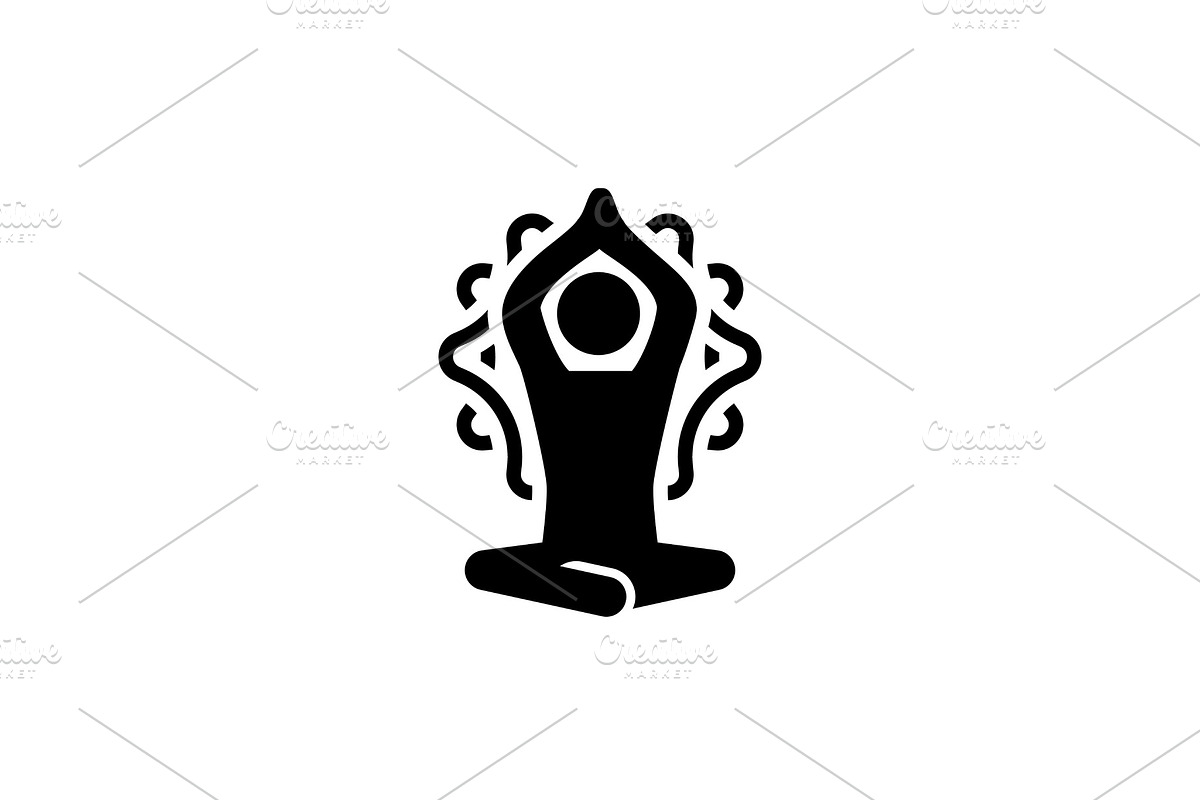 Yoga Meditation and Zen Icon. Flat in Illustrations - product preview 8