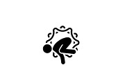 Yoga Crow Pose Icon. Flat Design