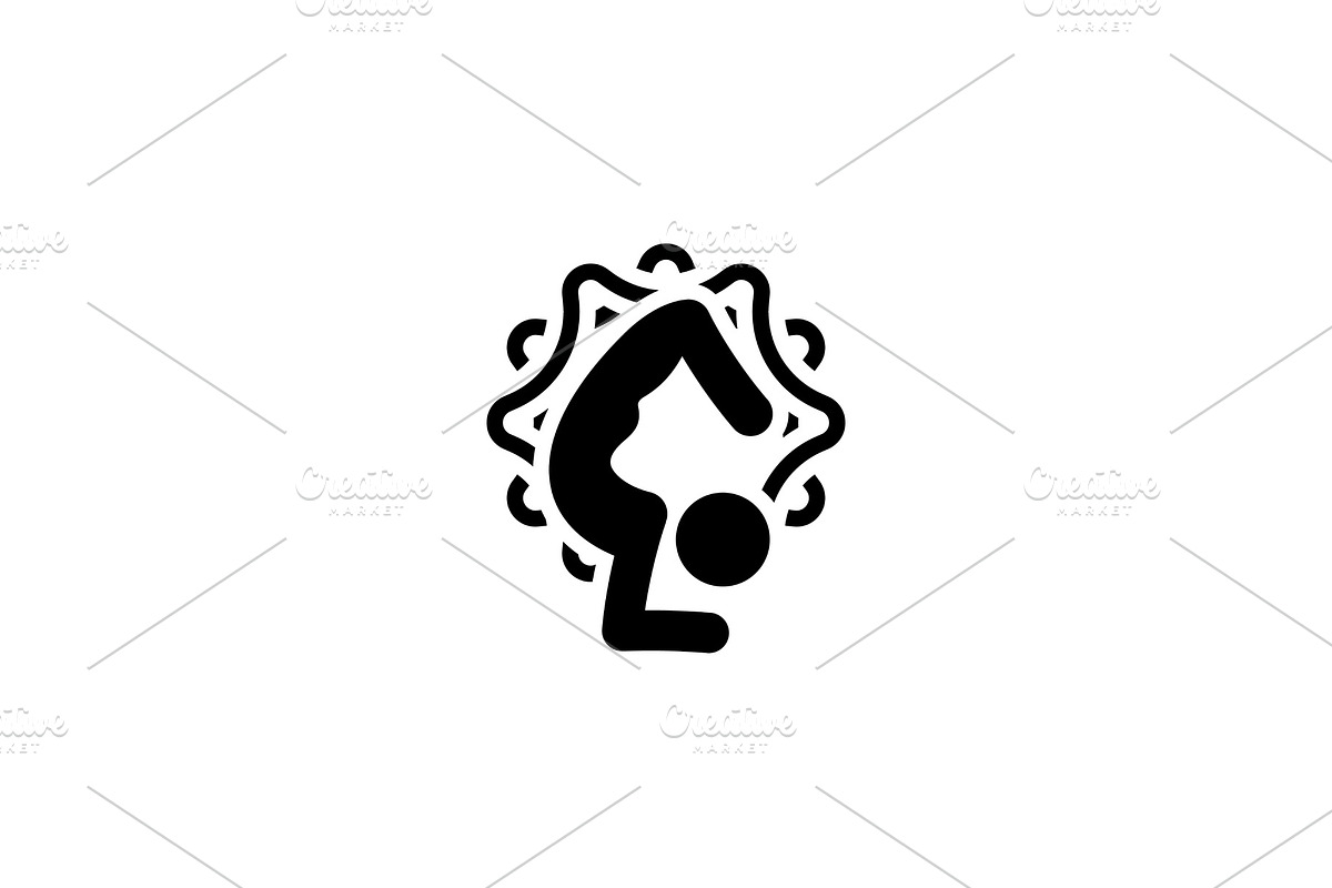 Yoga Scorpion Pose Icon. Flat Design in Illustrations - product preview 8