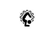Yoga Scorpion Pose Icon. Flat Design