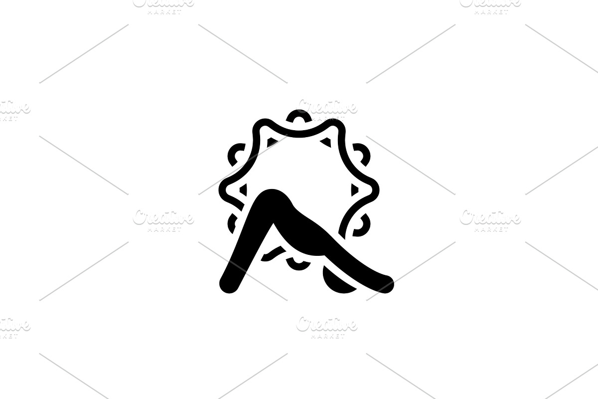 Yoga Downward Facing Dog Pose Icon in Illustrations - product preview 8
