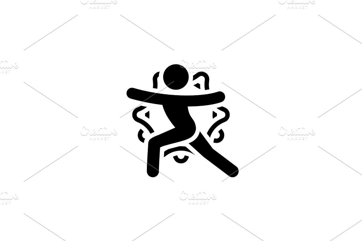 Yoga Warrior II Pose Icon. Flat in Illustrations - product preview 8