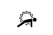Yoga Plank Pose Icon. Flat Design
