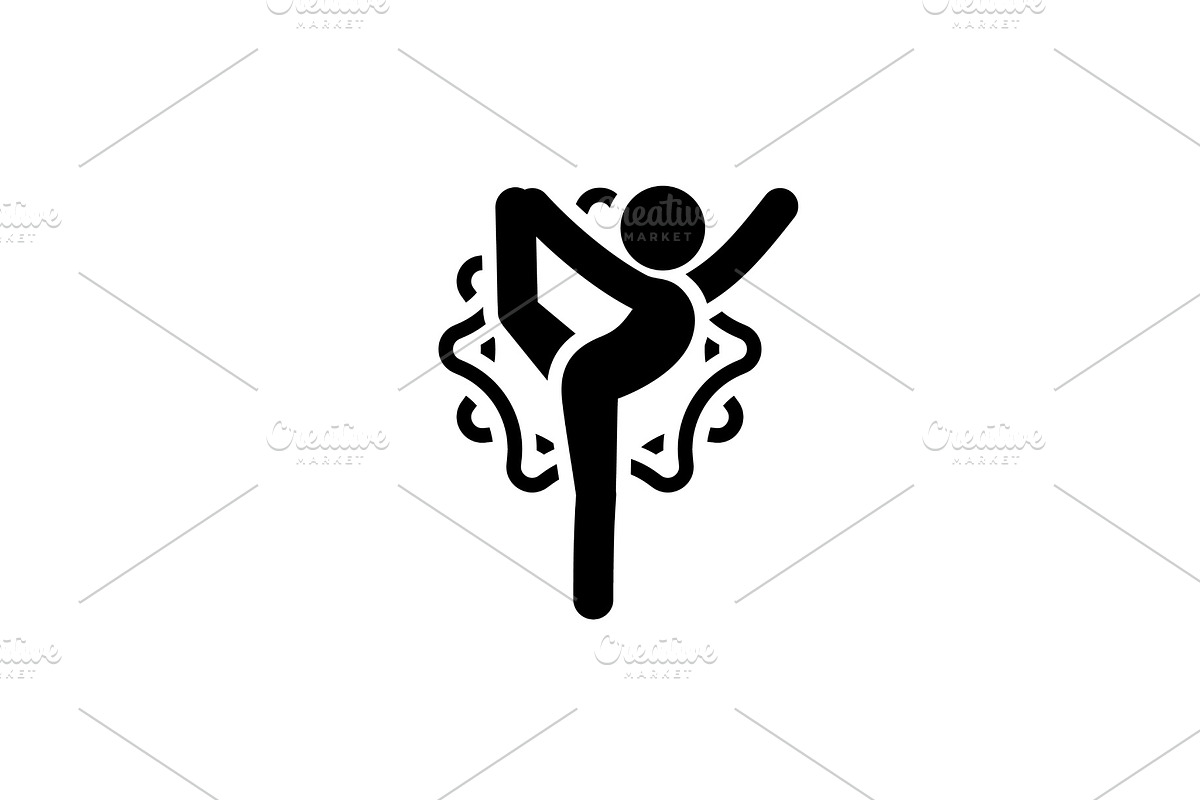 Yoga Lord of the Dance Pose Icon in Illustrations - product preview 8