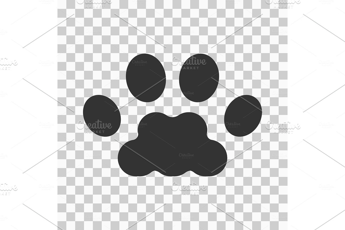 Paw print black icon in Illustrations - product preview 8