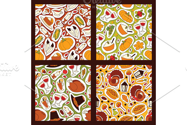Thanksgiving food seamless pattern