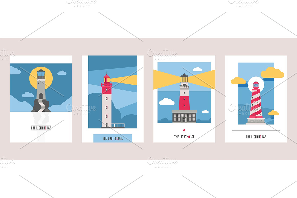 Lighthouse vector beacon lighter in Illustrations - product preview 8