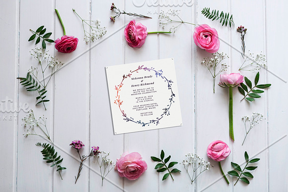 Wreath Wedding Invitation in Wedding Templates - product preview 1