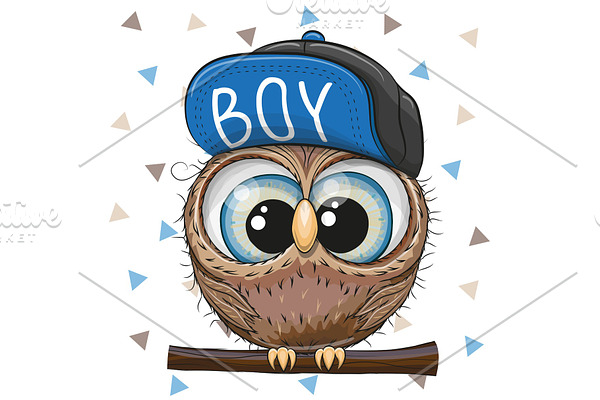 Cartoon Owl in a cap