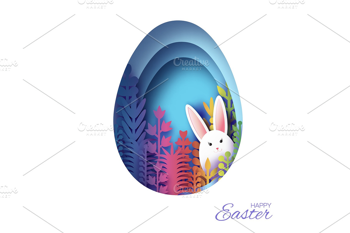 Happy Easter Greeting card with in Illustrations - product preview 8