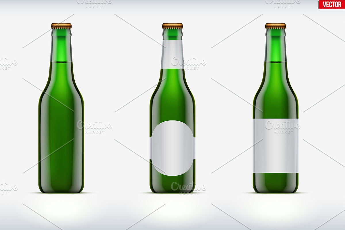 Craft beer bottle set mockup in Vehicles - product preview 8