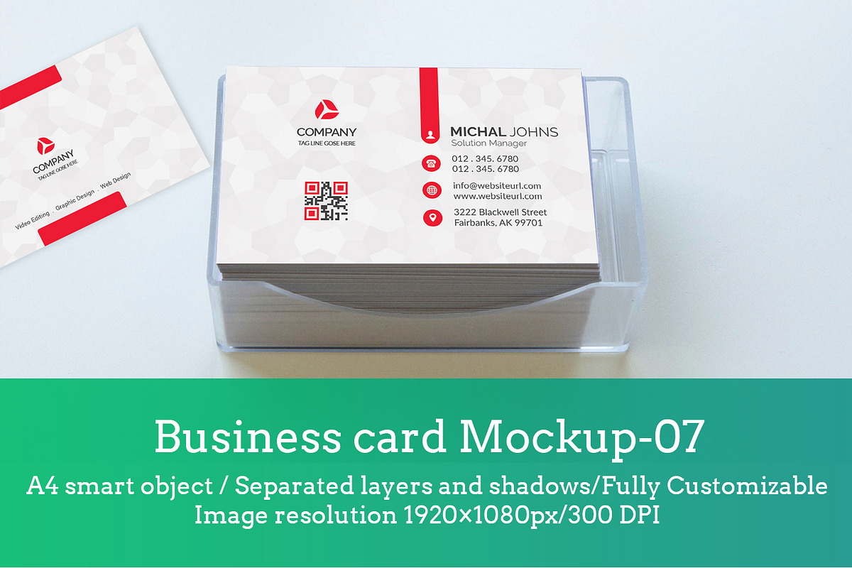 Business Card Mock-up in Print Mockups - product preview 8