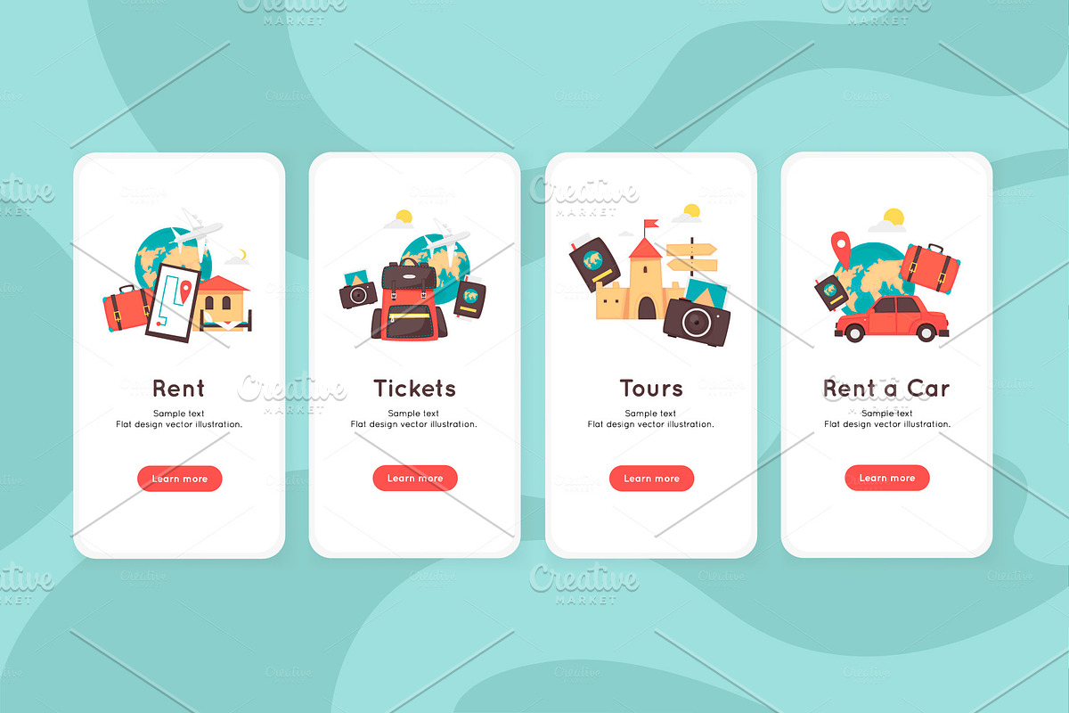 Mobile app template, time to travel. in App Templates - product preview 8