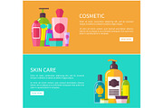Skin Care Cosmetic Set, Color Vector