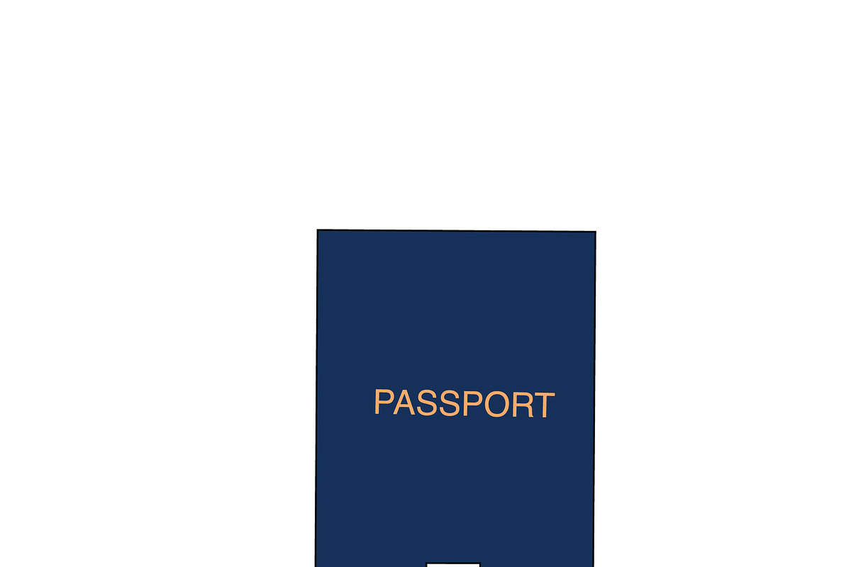 Blue international document passport in Illustrations - product preview 8