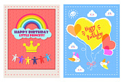 Set of Posters Happy Birthday Little
