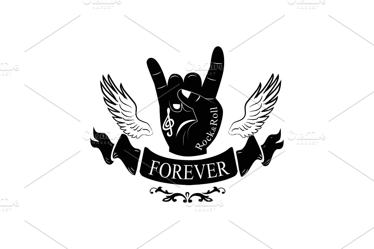 Forever Hand Gesture Horns Vector in Illustrations - product preview 8