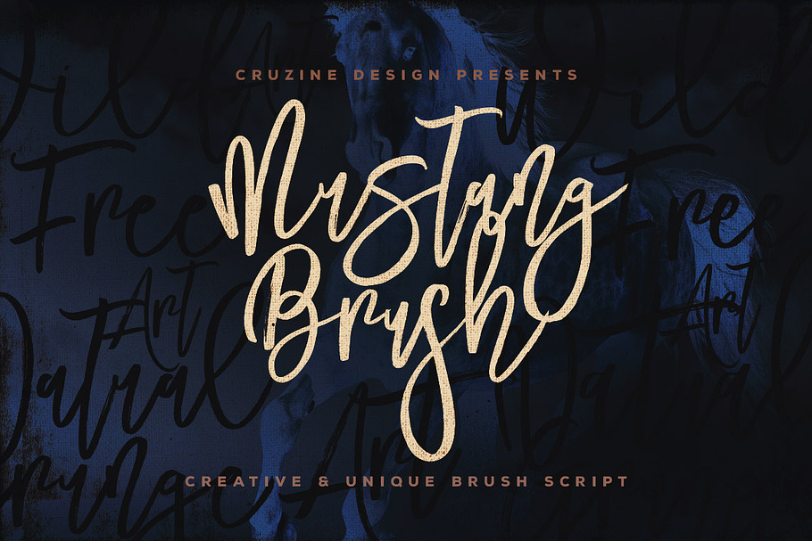 Mustang Brush Font in Script Fonts - product preview 8